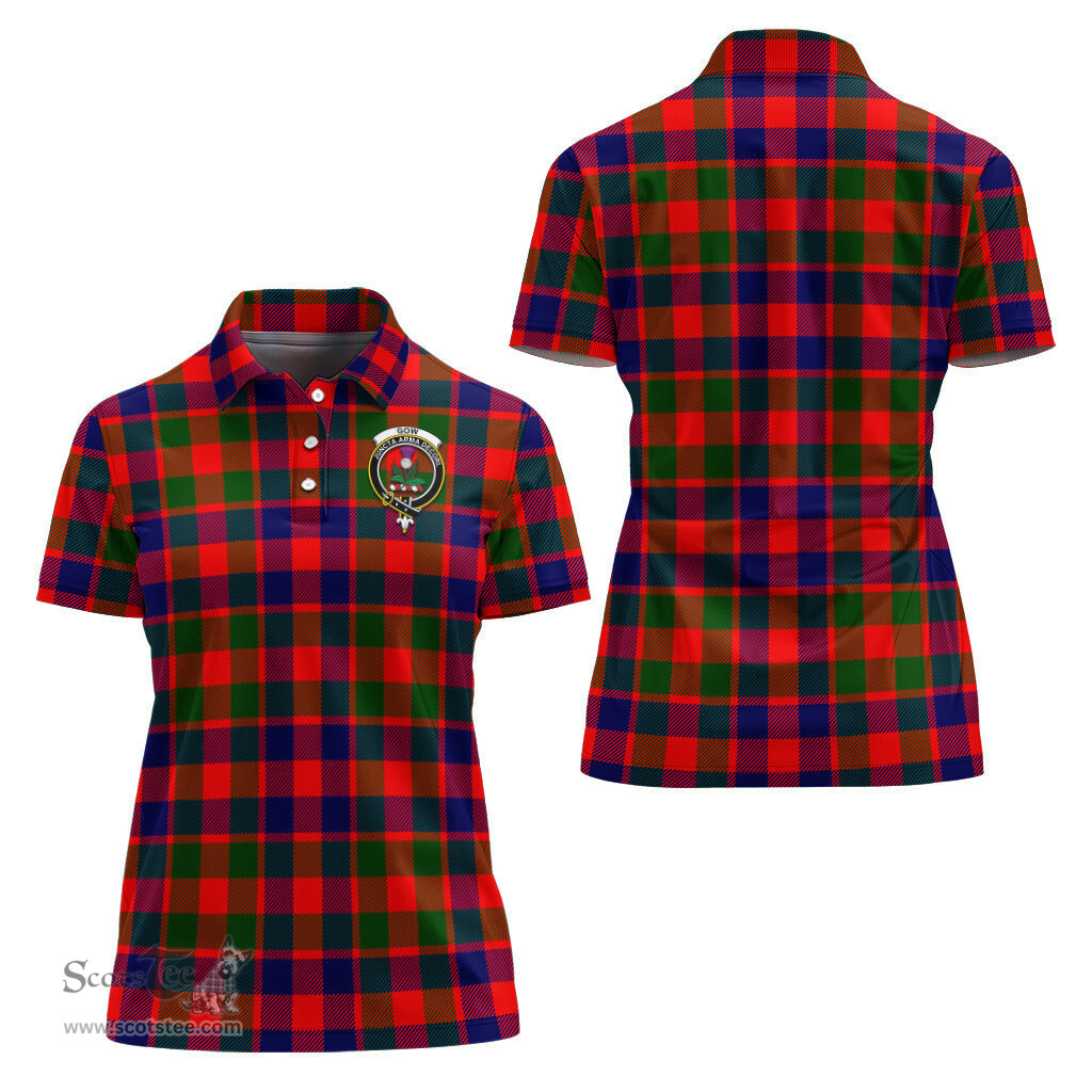 Scottish Gow of Skeoch Clan Tartan Polo Shirt with Family Crest For Women, Women's Scottish Polo Shirt Scottish Plaid Tartan Plaid - ScotsTee - scotstee.com