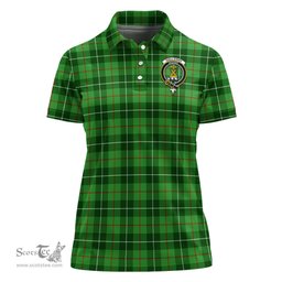 Scottish Galloway Clan Tartan Polo Shirt with Family Crest For Women, Women's Scottish Polo Shirt Scottish Plaid Tartan Plaid - ScotsTee - scotstee.com