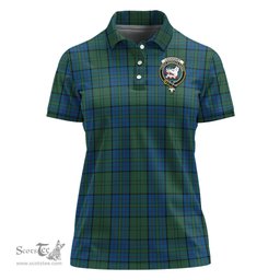 Scottish Lockhart Clan Tartan Polo Shirt with Family Crest For Women, Women's Scottish Polo Shirt Scottish Plaid Tartan Plaid - ScotsTee - scotstee.com