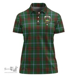 Scottish Gayre Clan Tartan Polo Shirt with Family Crest For Women, Women's Scottish Polo Shirt Scottish Plaid Tartan Plaid - ScotsTee - scotstee.com