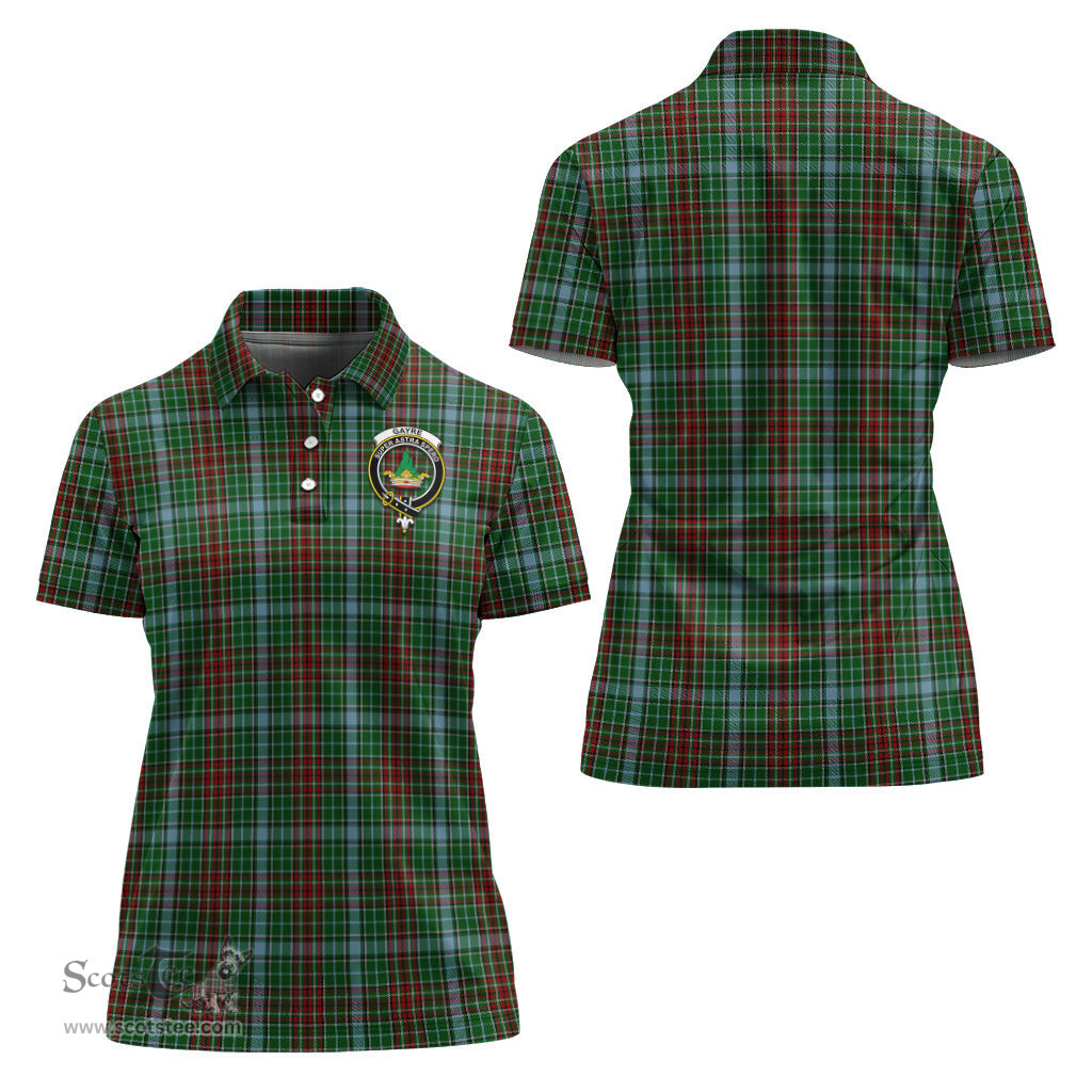 Scottish Gayre Clan Tartan Polo Shirt with Family Crest For Women, Women's Scottish Polo Shirt Scottish Plaid Tartan Plaid - ScotsTee - scotstee.com