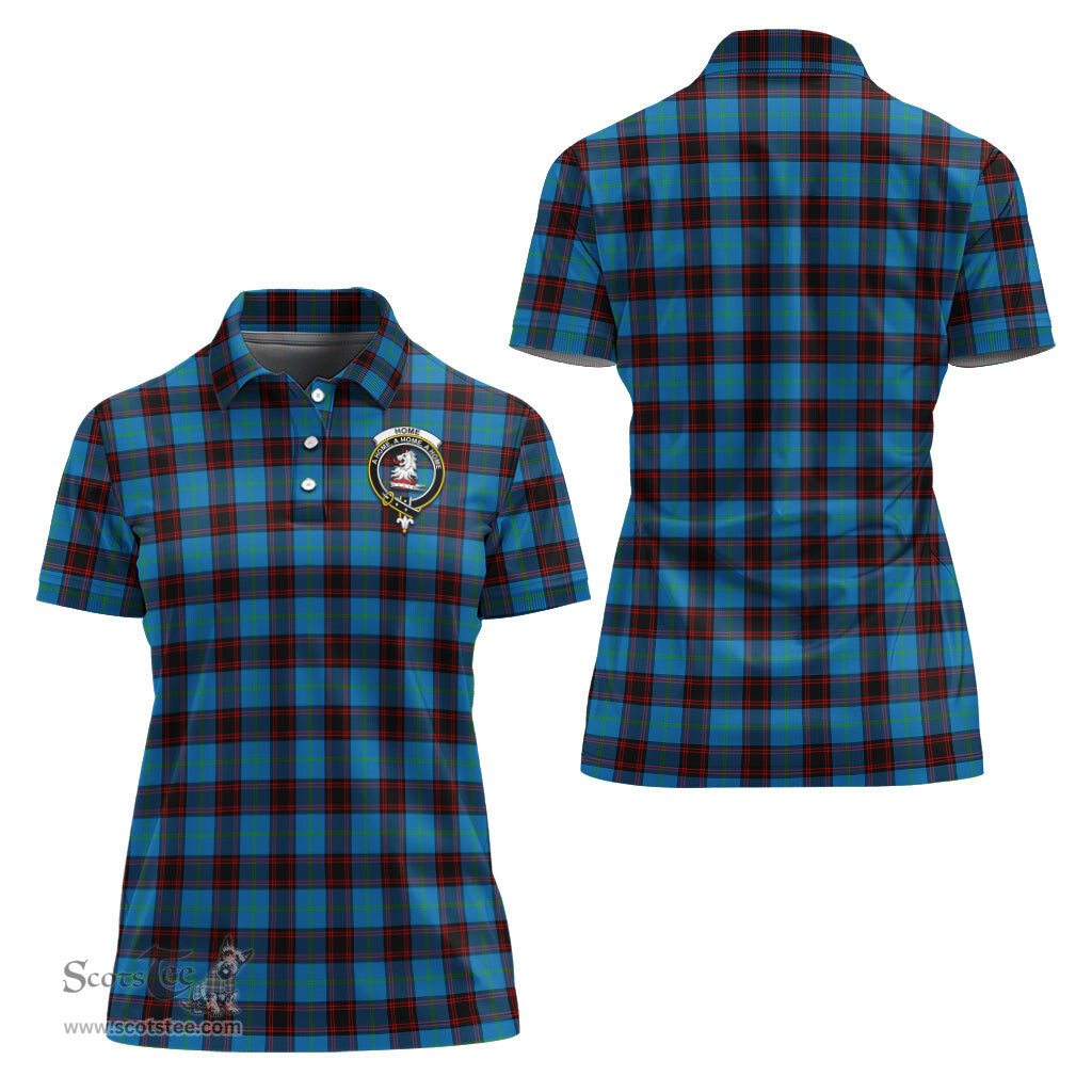 Scottish Home Ancient Clan Tartan Polo Shirt with Family Crest For Women, Women's Scottish Polo Shirt Scottish Plaid Tartan Plaid - ScotsTee - scotstee.com
