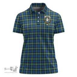 Scottish Lamont Ancient Clan Tartan Polo Shirt with Family Crest For Women, Women's Scottish Polo Shirt Scottish Plaid Tartan Plaid - ScotsTee - scotstee.com