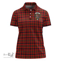 Scottish Innes Modern Clan Tartan Polo Shirt with Family Crest For Women, Women's Scottish Polo Shirt Scottish Plaid Tartan Plaid - ScotsTee - scotstee.com