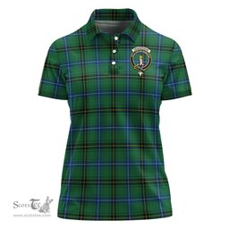 Scottish Henderson Ancient Clan Tartan Polo Shirt with Family Crest For Women, Women's Scottish Polo Shirt Scottish Plaid Tartan Plaid - ScotsTee - scotstee.com