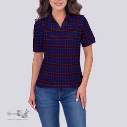 Scottish Home Modern Clan Tartan Polo Shirt For Women, Women's Scottish Polo Shirt Scottish Plaid Tartan Plaid - ScotsTee - scotstee.com
