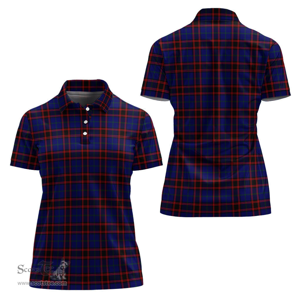 Scottish Home Modern Clan Tartan Polo Shirt For Women, Women's Scottish Polo Shirt Scottish Plaid Tartan Plaid - ScotsTee - scotstee.com