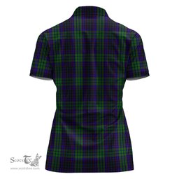 Scottish Lumsden Green Clan Tartan Polo Shirt with Family Crest For Women, Women's Scottish Polo Shirt Scottish Plaid Tartan Plaid - ScotsTee - scotstee.com