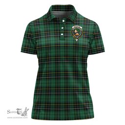 Scottish MacAlpin Ancient Clan Tartan Polo Shirt with Family Crest For Women, Women's Scottish Polo Shirt Scottish Plaid Tartan Plaid - ScotsTee - scotstee.com