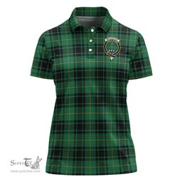 Scottish MacArthur Ancient Clan Tartan Polo Shirt with Family Crest For Women, Women's Scottish Polo Shirt Scottish Plaid Tartan Plaid - ScotsTee - scotstee.com