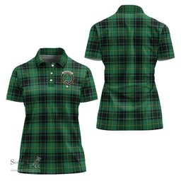 Scottish MacArthur Ancient Clan Tartan Polo Shirt with Family Crest For Women, Women's Scottish Polo Shirt Scottish Plaid Tartan Plaid - ScotsTee - scotstee.com