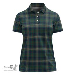 Scottish Kennedy Modern Clan Tartan Polo Shirt For Women, Women's Scottish Polo Shirt Scottish Plaid Tartan Plaid - ScotsTee - scotstee.com