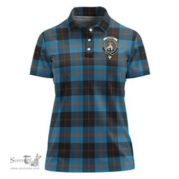 Scottish Garden Clan Tartan Polo Shirt with Family Crest For Women, Women's Scottish Polo Shirt Scottish Plaid Tartan Plaid - ScotsTee - scotstee.com
