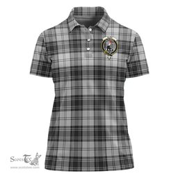 Scottish Glen Clan Tartan Polo Shirt with Family Crest For Women, Women's Scottish Polo Shirt Scottish Plaid Tartan Plaid - ScotsTee - scotstee.com