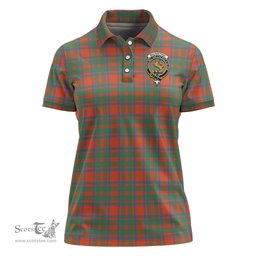 Scottish MacKintosh Ancient Clan Tartan Polo Shirt with Family Crest For Women, Women's Scottish Polo Shirt Scottish Plaid Tartan Plaid - ScotsTee - scotstee.com