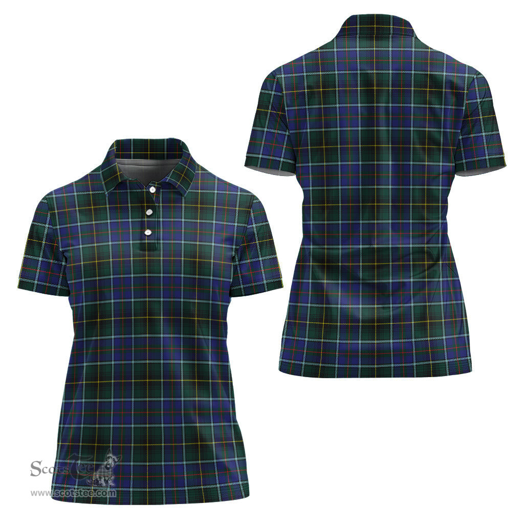 Scottish MacInnes Modern Clan Tartan Polo Shirt For Women, Women's Scottish Polo Shirt Scottish Plaid Tartan Plaid - ScotsTee - scotstee.com