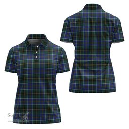 Scottish MacInnes Modern Clan Tartan Polo Shirt For Women, Women's Scottish Polo Shirt Scottish Plaid Tartan Plaid - ScotsTee - scotstee.com