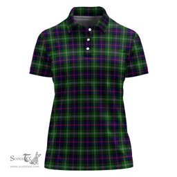 Scottish Sutherland Modern Clan Tartan Polo Shirt For Women, Women's Scottish Polo Shirt Scottish Plaid Tartan Plaid - ScotsTee - scotstee.com