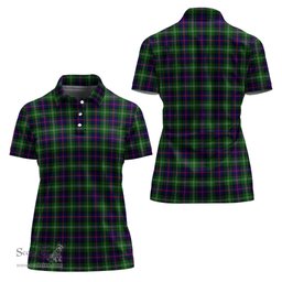 Scottish Sutherland Modern Clan Tartan Polo Shirt For Women, Women's Scottish Polo Shirt Scottish Plaid Tartan Plaid - ScotsTee - scotstee.com