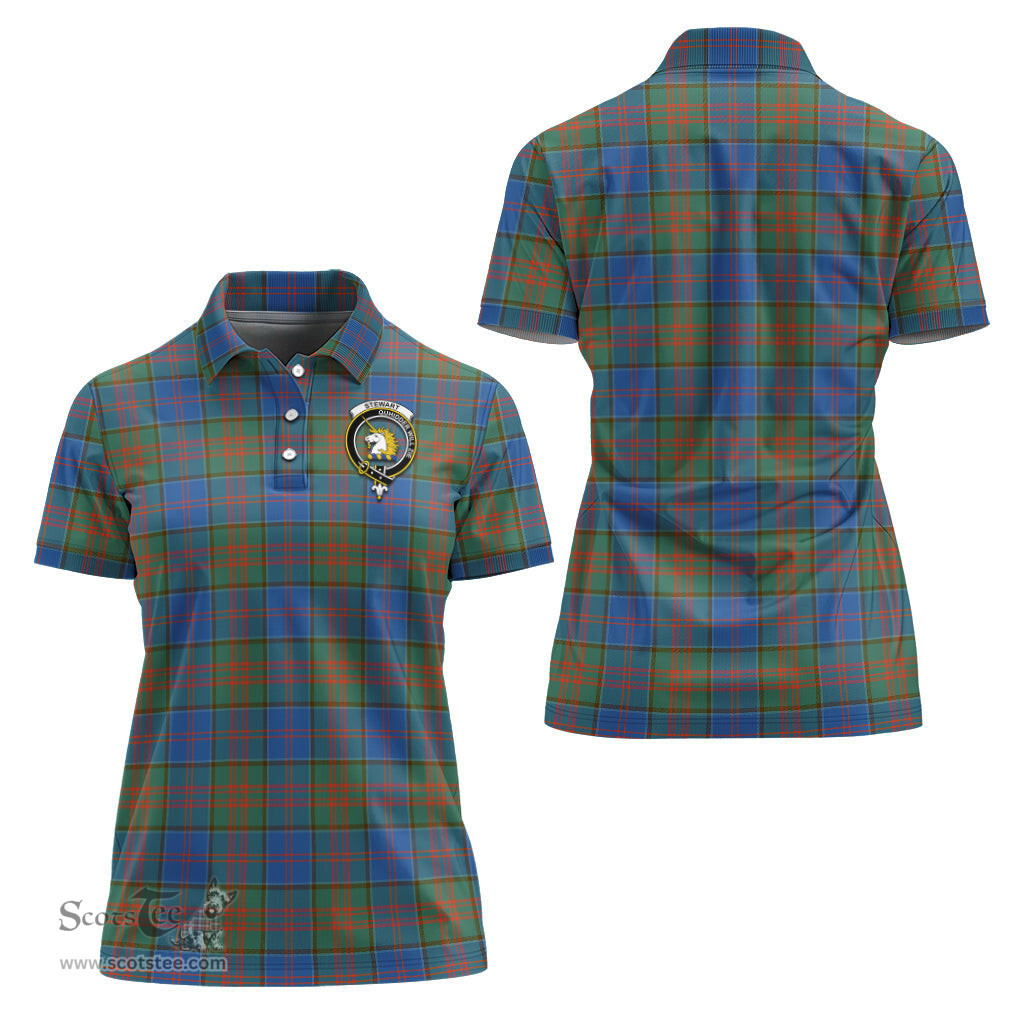 Scottish Stewart of Appin Hunting Ancient Clan Tartan Polo Shirt with Family Crest For Women, Women's Scottish Polo Shirt Scottish Plaid Tartan Plaid - ScotsTee - scotstee.com