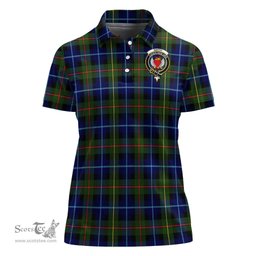 Scottish Smith Modern Clan Tartan Polo Shirt with Family Crest For Women, Women's Scottish Polo Shirt Scottish Plaid Tartan Plaid - ScotsTee - scotstee.com