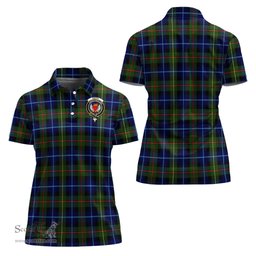 Scottish Smith Modern Clan Tartan Polo Shirt with Family Crest For Women, Women's Scottish Polo Shirt Scottish Plaid Tartan Plaid - ScotsTee - scotstee.com