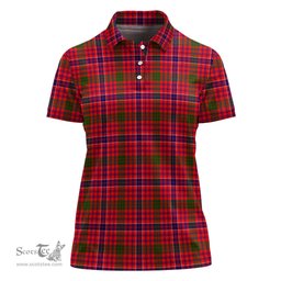 Scottish MacRae Modern Clan Tartan Polo Shirt For Women, Women's Scottish Polo Shirt Scottish Plaid Tartan Plaid - ScotsTee - scotstee.com