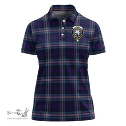 Scottish Nevoy Clan Tartan Polo Shirt with Family Crest For Women, Women's Scottish Polo Shirt Scottish Plaid Tartan Plaid - ScotsTee - scotstee.com