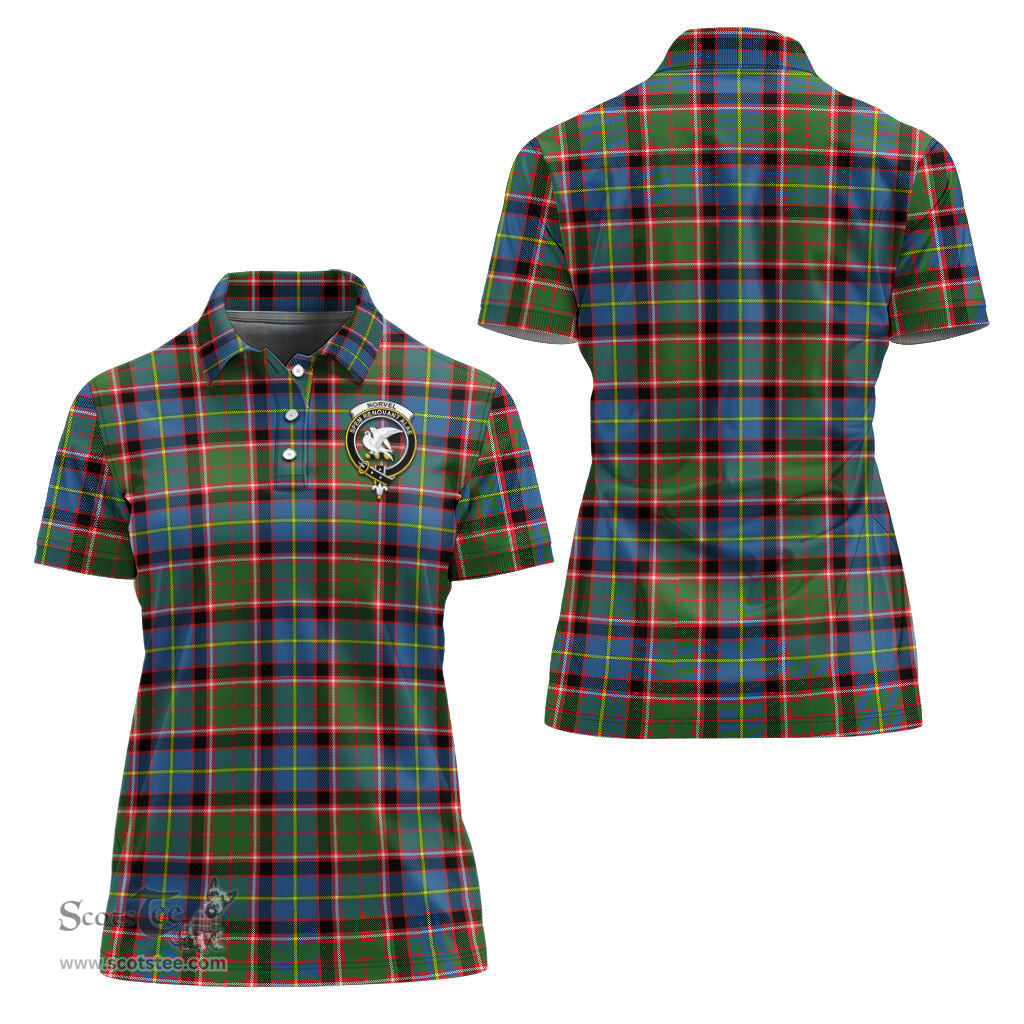 Scottish Norvel Clan Tartan Polo Shirt with Family Crest For Women, Women's Scottish Polo Shirt Scottish Plaid Tartan Plaid - ScotsTee - scotstee.com