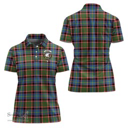 Scottish Norvel Clan Tartan Polo Shirt with Family Crest For Women, Women's Scottish Polo Shirt Scottish Plaid Tartan Plaid - ScotsTee - scotstee.com