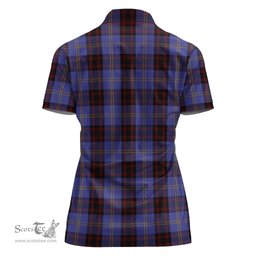 Scottish Rutherford Clan Tartan Polo Shirt with Family Crest For Women, Women's Scottish Polo Shirt Scottish Plaid Tartan Plaid - ScotsTee - scotstee.com