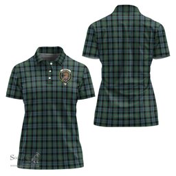 Scottish Melville Clan Tartan Polo Shirt with Family Crest For Women, Women's Scottish Polo Shirt Scottish Plaid Tartan Plaid - ScotsTee - scotstee.com