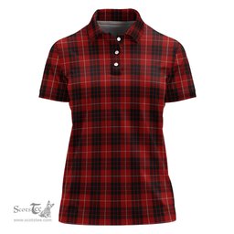 Scottish Munro Black and Red Clan Tartan Polo Shirt For Women, Women's Scottish Polo Shirt Scottish Plaid Tartan Plaid - ScotsTee - scotstee.com