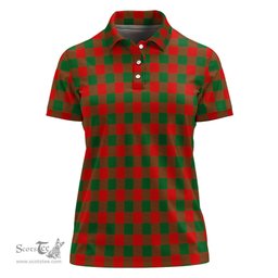 Scottish Moncrieff Modern Clan Tartan Polo Shirt For Women, Women's Scottish Polo Shirt Scottish Plaid Tartan Plaid - ScotsTee - scotstee.com
