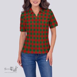 Scottish Moncrieff Modern Clan Tartan Polo Shirt For Women, Women's Scottish Polo Shirt Scottish Plaid Tartan Plaid - ScotsTee - scotstee.com