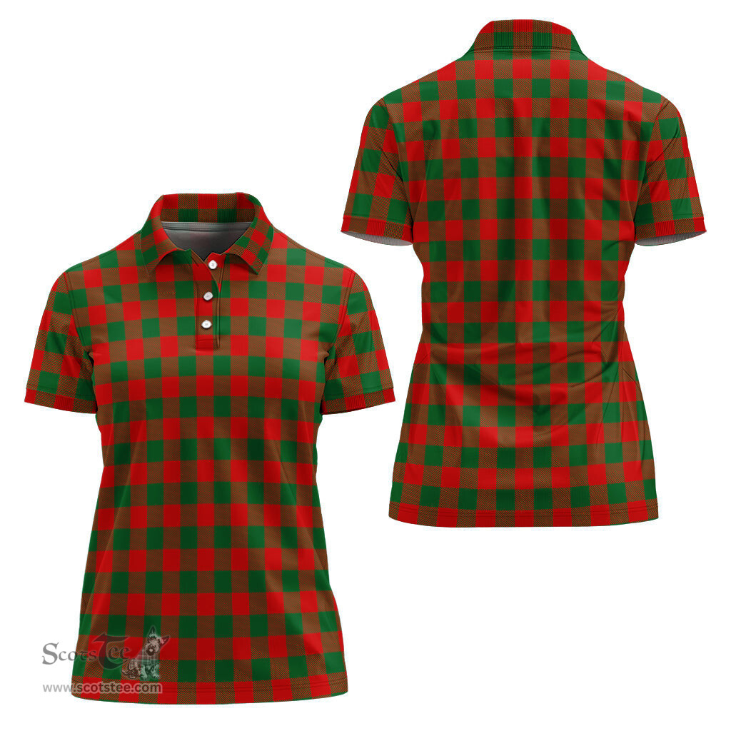 Scottish Moncrieff Modern Clan Tartan Polo Shirt For Women, Women's Scottish Polo Shirt Scottish Plaid Tartan Plaid - ScotsTee - scotstee.com