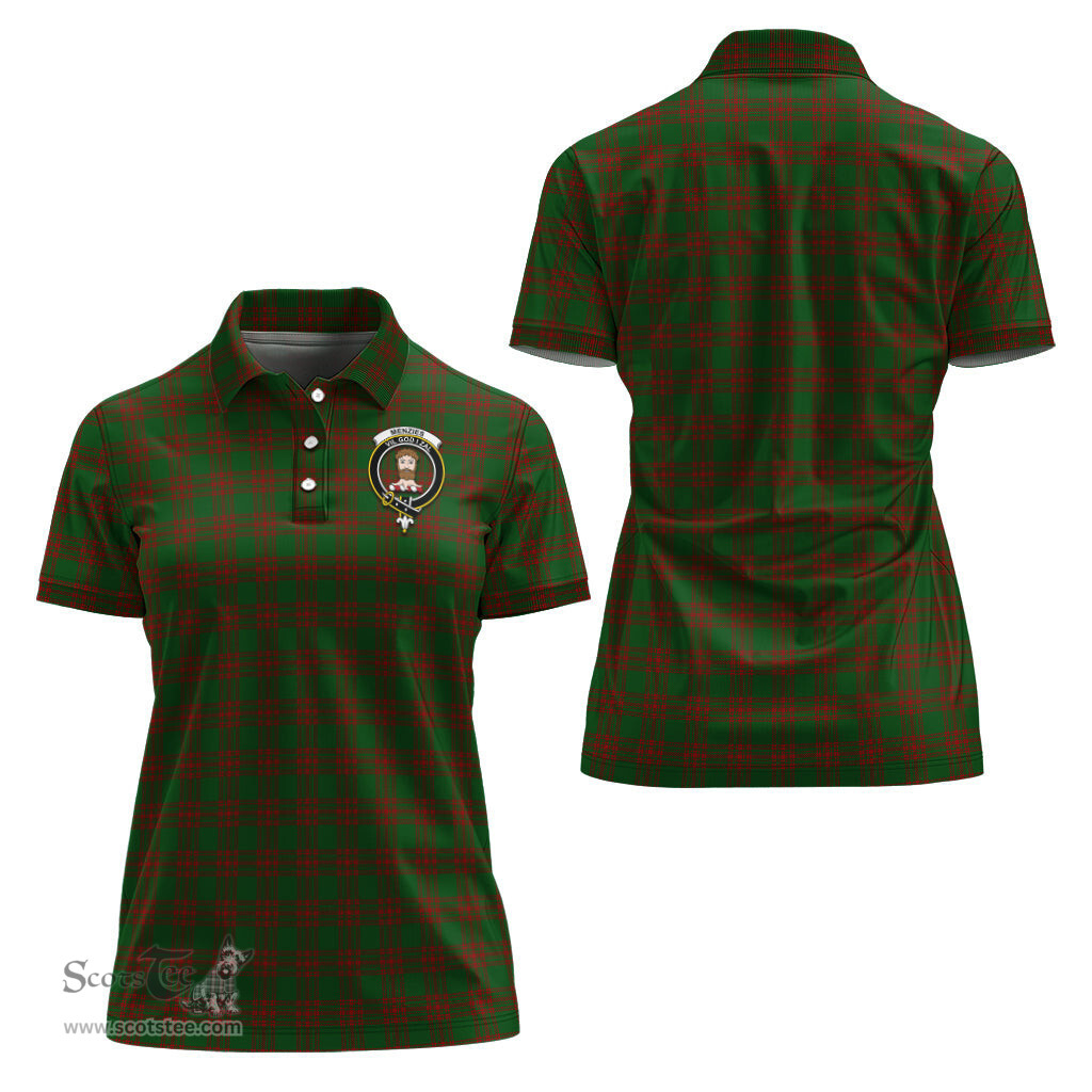 Scottish Menzies Clan Tartan Polo Shirt with Family Crest For Women, Women's Scottish Polo Shirt Scottish Plaid Tartan Plaid - ScotsTee - scotstee.com