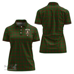 Scottish Menzies Clan Tartan Polo Shirt with Family Crest For Women, Women's Scottish Polo Shirt Scottish Plaid Tartan Plaid - ScotsTee - scotstee.com