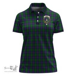 Scottish Shaw Clan Tartan Polo Shirt with Family Crest For Women, Women's Scottish Polo Shirt Scottish Plaid Tartan Plaid - ScotsTee - scotstee.com