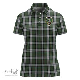 Scottish MacLaren Dress Clan Tartan Polo Shirt with Family Crest For Women, Women's Scottish Polo Shirt Scottish Plaid Tartan Plaid - ScotsTee - scotstee.com