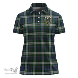 Scottish MacInnes Dress Clan Tartan Polo Shirt with Family Crest For Women, Women's Scottish Polo Shirt Scottish Plaid Tartan Plaid - ScotsTee - scotstee.com