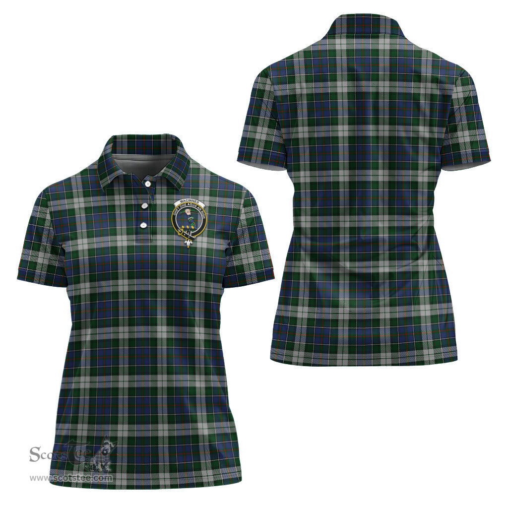 Scottish MacInnes Dress Clan Tartan Polo Shirt with Family Crest For Women, Women's Scottish Polo Shirt Scottish Plaid Tartan Plaid - ScotsTee - scotstee.com