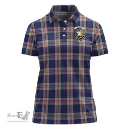 Scottish Stewart of Appin Hunting Dress Clan Tartan Polo Shirt with Family Crest For Women, Women's Scottish Polo Shirt Scottish Plaid Tartan Plaid - ScotsTee - scotstee.com