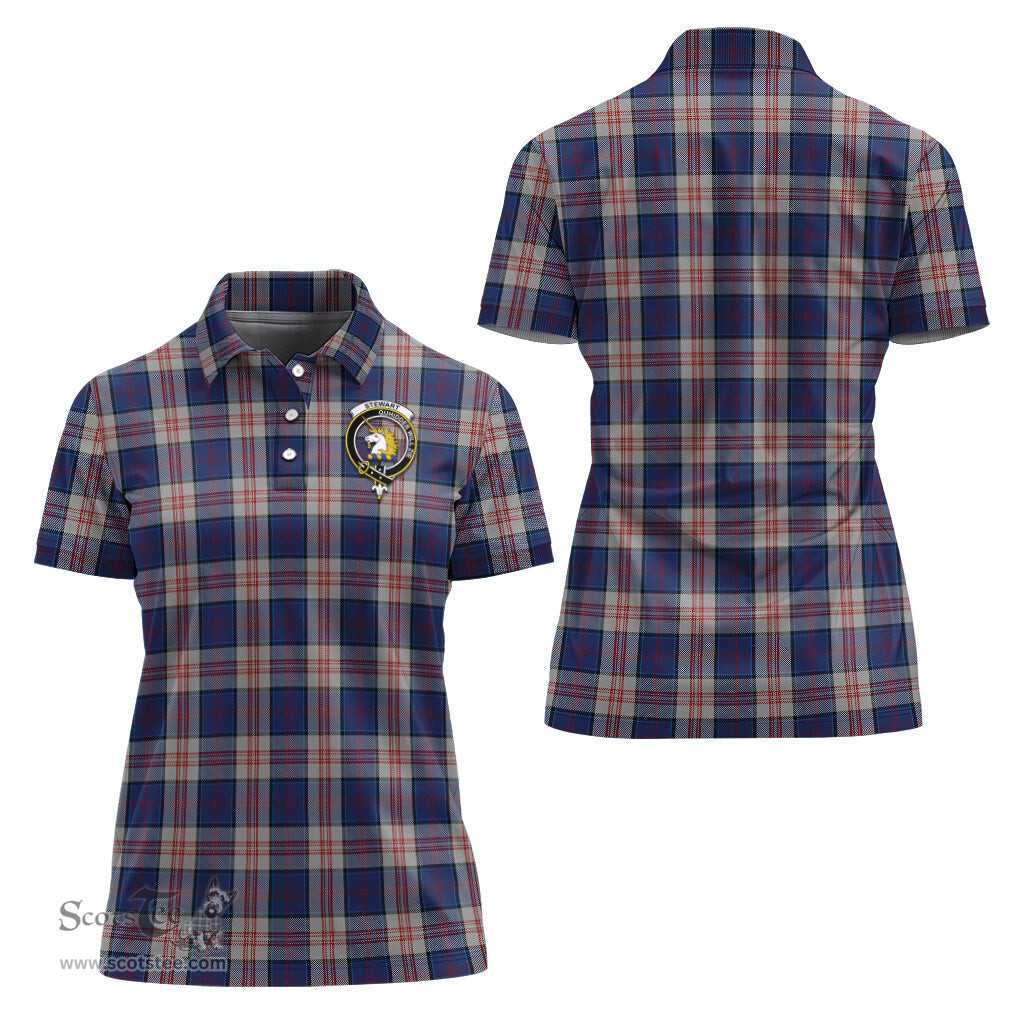 Scottish Stewart of Appin Hunting Dress Clan Tartan Polo Shirt with Family Crest For Women, Women's Scottish Polo Shirt Scottish Plaid Tartan Plaid - ScotsTee - scotstee.com