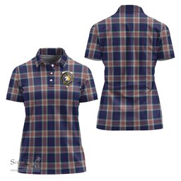 Scottish Stewart of Appin Hunting Dress Clan Tartan Polo Shirt with Family Crest For Women, Women's Scottish Polo Shirt Scottish Plaid Tartan Plaid - ScotsTee - scotstee.com