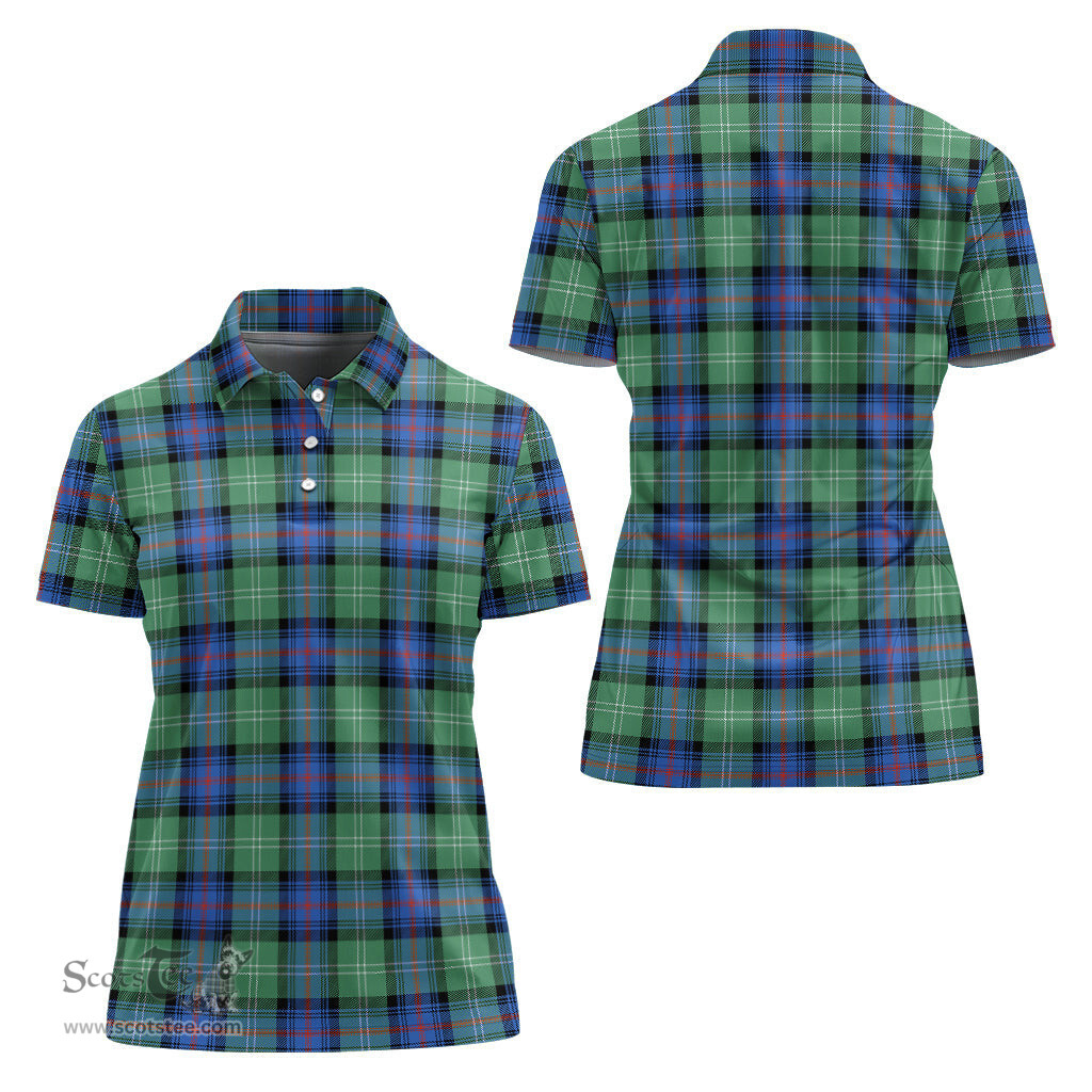 Scottish Sutherland Ancient Clan Tartan Polo Shirt For Women, Women's Scottish Polo Shirt Scottish Plaid Tartan Plaid - ScotsTee - scotstee.com