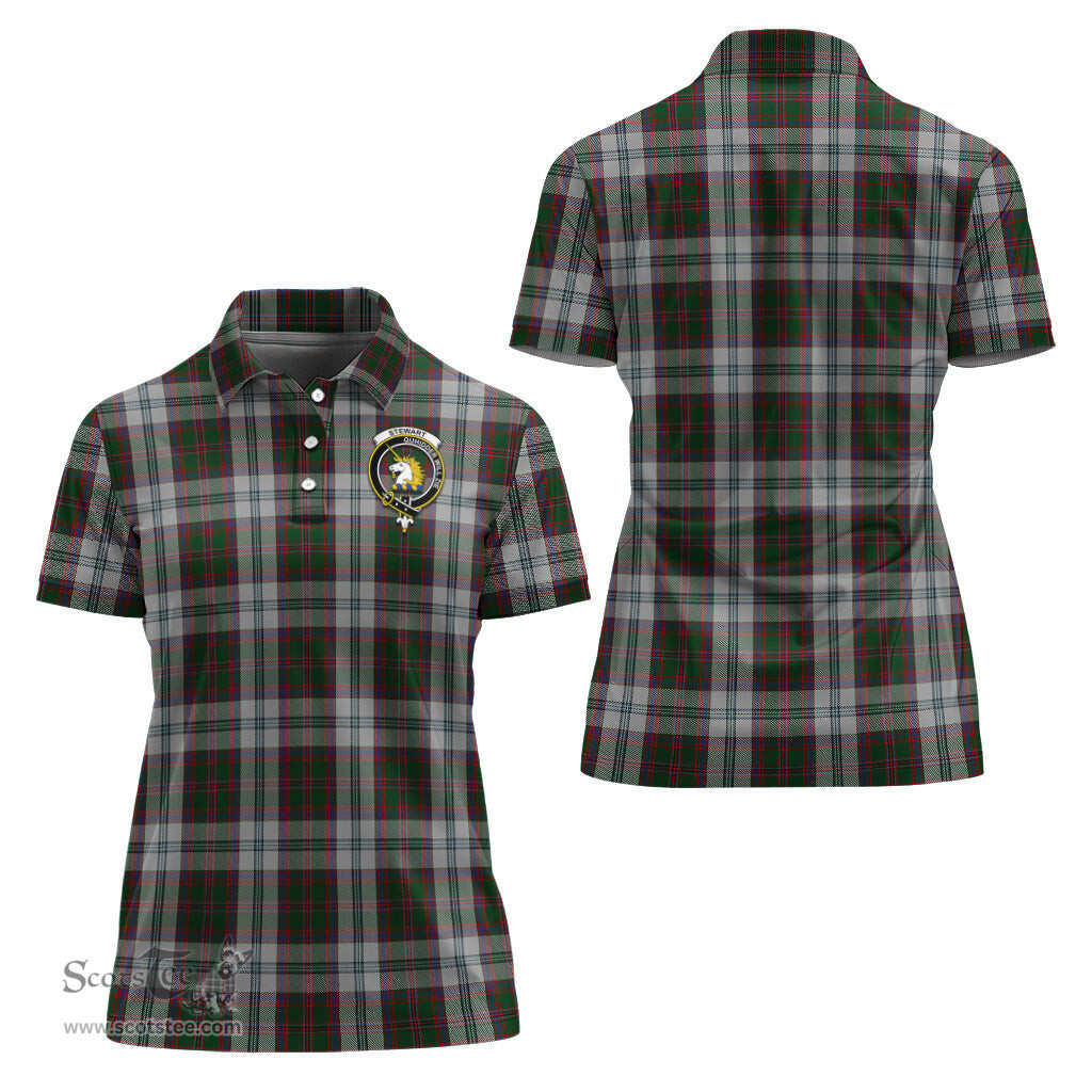 Scottish Stewart of Appin Dress Clan Tartan Polo Shirt with Family Crest For Women, Women's Scottish Polo Shirt Scottish Plaid Tartan Plaid - ScotsTee - scotstee.com