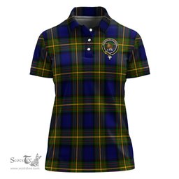 Scottish Moore Clan Tartan Polo Shirt with Family Crest For Women, Women's Scottish Polo Shirt Scottish Plaid Tartan Plaid - ScotsTee - scotstee.com