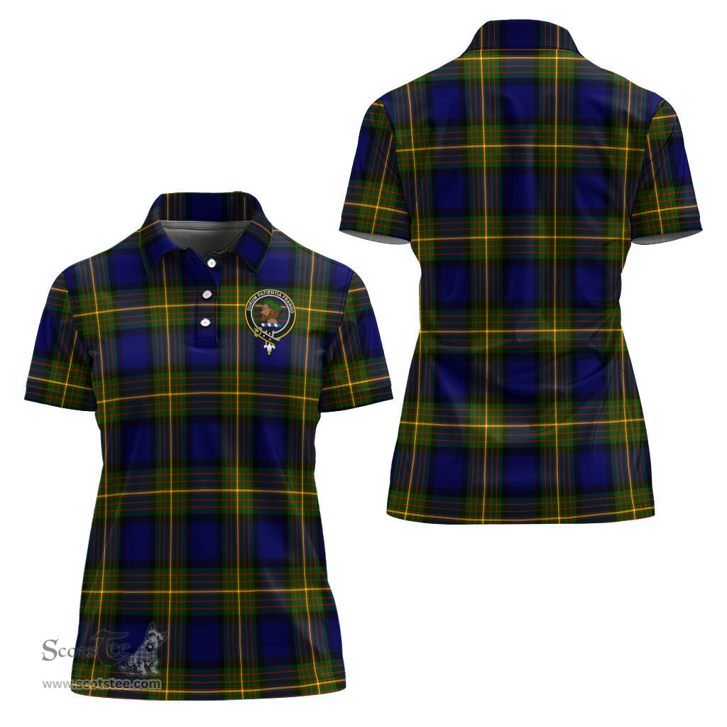 Scottish Moore Clan Tartan Polo Shirt with Family Crest For Women, Women's Scottish Polo Shirt Scottish Plaid Tartan Plaid - ScotsTee - scotstee.com