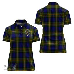 Scottish Moore Clan Tartan Polo Shirt with Family Crest For Women, Women's Scottish Polo Shirt Scottish Plaid Tartan Plaid - ScotsTee - scotstee.com